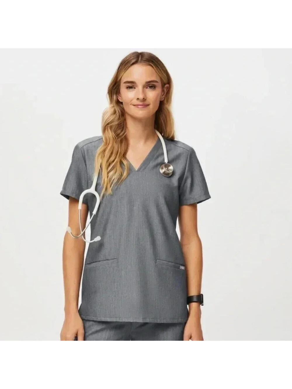 FIGS Casma Scrub Top Graphite Gray Small
